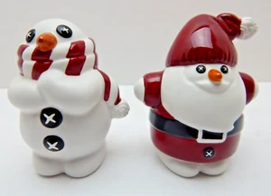 Dept 56 Billy Buttons Snowman & Santa Salt & Pepper Pair #48155 Old Stock w/Box - Picture 1 of 10