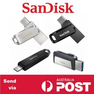SanDisk Type C USB 3.1 32GB 64G 128G 256G Ultra Dual Luxe Go Flash Drive Memory - Picture 1 of 20