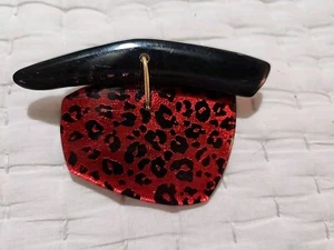 Vintage Hera Lee Brooch Red And Black - Picture 1 of 3