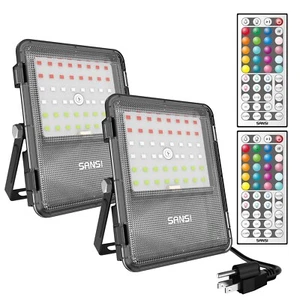 2 Pack RGB Floodlight LED Outdoor 800W Equiv. Celebrate Party Landscape 8800LM - Picture 1 of 13