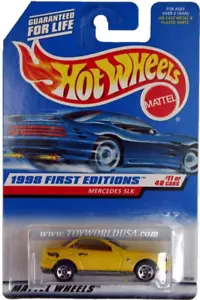 1998 Hot Wheels #646 First Edition #11 Mercedes SLK mf yellow 5 spoke - Picture 1 of 2