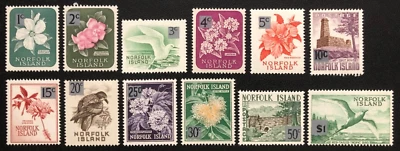 NORFOLK 1966 BIRDS , FLOWERS Sc 71-82 MLH - Image 1 of 2