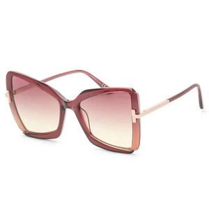 Tom Ford Women's Gia 63mm Shiny Bordeaux Sunglasses FT0766-69T-63 - Picture 1 of 2