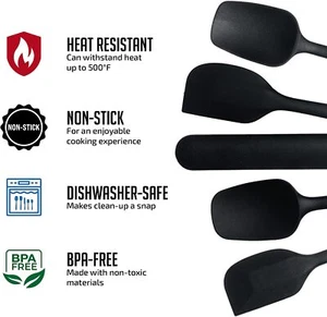 6Pcs Silicone Kitchen Utensils Non Stick Spatula Set for Cooking Baking BPA-Free - Picture 1 of 16