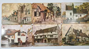 Clover Leaf 6 Kitchen Table Mats Cork Back Inns of England UK - Pubs and Inn - Picture 1 of 9