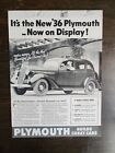 Vintage 1936 Plymouth Sedan Original Full Page Ad A8
