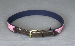 VINEYARD VINES Rosa Blau Krabben Canvas Gürtel Messingschnalle 27,25x1,25 - Bild 1 von 8