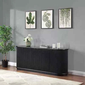 Callen Media TV Console, Black Finish - Picture 1 of 8