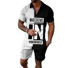 Modern Men's 2 Piece Set Summer Outfit with Short Sleeve T Shirts and Shorts