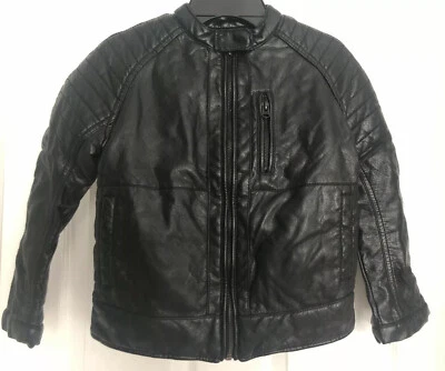 Chaqueta Europea Zara Clothing Niños Motociclista Imitación Cuero, 5/6 Años, 118 cm, Negra Foto 1 de 4
