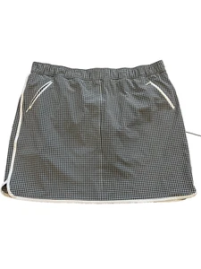 T BY TALBOTS Casual Skirt Shorts Skort Plus 3XL Black White Check Pockets EC! - Picture 1 of 9