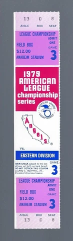 DON BAYLOR HR - VINTAGE 1979 ALCS BALTIMORE ORIOLES @ ANGELS FULL TICKET GAME #3 Cover