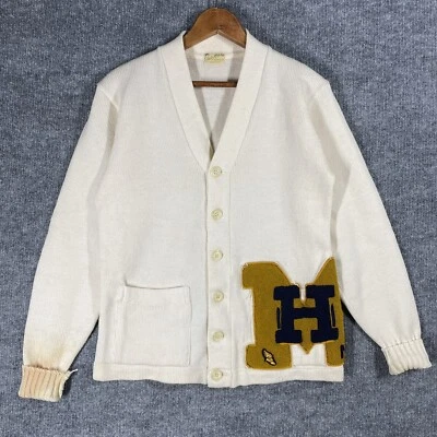 Suéter Universitario Marquette University High School Años 40 50 Lana Pie Ala DE COLECCIÓN Foto 1 de 4