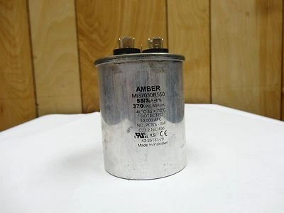 AMBER  Capacitor 55/3uf+6% 370V 50/60HZ MI37030R550  "USED" - Image 1 of 2