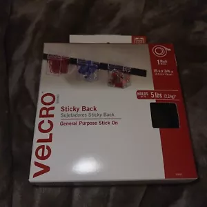 BNOB VELCRO Brand Sticky Back Tape Roll, 3/4" x 15', Black Hook & Loop - Picture 1 of 9