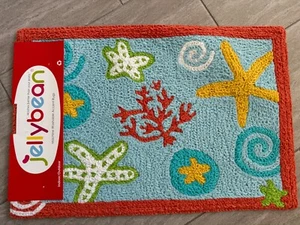 Jellybean Sand Dollars and Coral Accent Washable Rug 20" x 30" Doormat - Picture 1 of 5