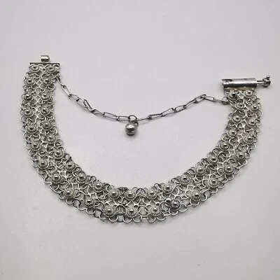 Bellissimo bracciale donna vintage gioielli, argento sterling 925, fatto a ma... - Immagine 1 di 4