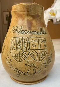 Old Pottery Wine Pitcher Handmade in Germany Dr. Hofer Weingut Schlossmuhle;  - Picture 1 of 6