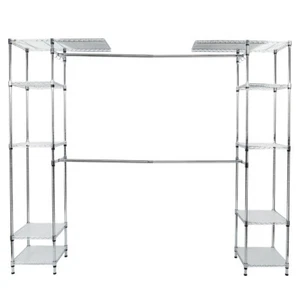Metal Rack Custom Closet Organizer Shelves System Kit Expandable Clothes Storage - Picture 1 of 12