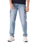 Mens Cargo Combat Denim Pants Casual Cotton Relaxed Fit Work Trousers 30 - 40