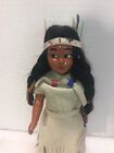1950-60’s Navajo Nation Plastic Doll Braids Leather Dress Headband Feathers 7.5”