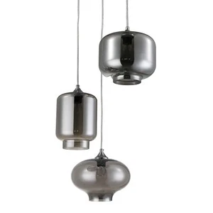 LAMPADARIO MARDIE SMOKED MIRROR PARALUME VETRO SPECCHIATO FUMÈ ORESTELUCHETTA - Foto 1 di 6
