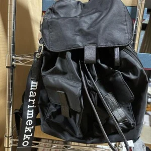MARIMEKKO Everything Floral Backpack L Black Rucksack Used From Japan - Picture 1 of 3