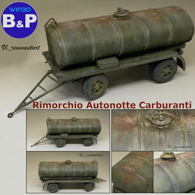 Rimorchio Italiano Autobotte  Carburanti Built & Painted by V. Lanna scala 1/35 - Immagine 1 di 3