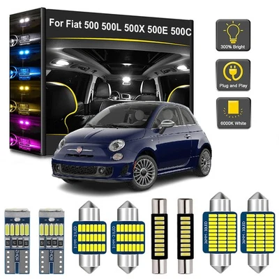 Bombillas LED interiores coche Fiat 500 500L 500X 500E 500C 2007-2017 2018 Foto 1 de 4