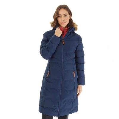 Womens Audrey Waterproof Padded Hooded Long Jacket Blue Size 12 Medium  - Image 1 of 3