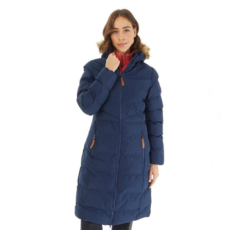 Womens Audrey Waterproof Padded Hooded Long Jacket Blue Size 12 Medium  - Image 1 of 3