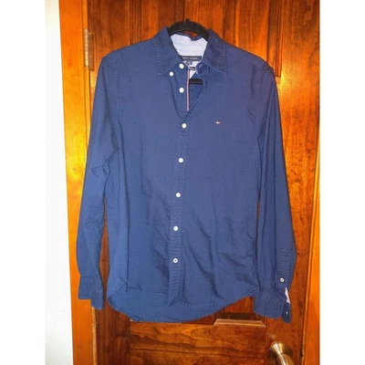 Tommy Hilfiger Men Navy Blue Custom Fit Button Down Shirt S/P - Image 1 of 4