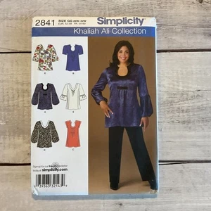 Simplicity 2841 Sewing Pattern Tunic Tops Neck Sleeve Options Size 26W-32W UNCUT - Picture 1 of 3