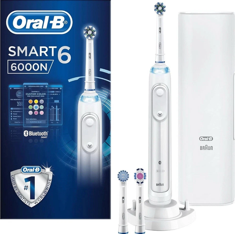 Oral-B Smart 6 6000N CrossAction Electric Rechargeable Toothbrush White