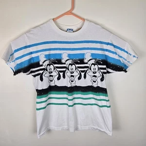 Vintage Walt Disney Goofy T-Shirt Mens One Size Single Stitch 90s All Over AOP - Picture 1 of 6