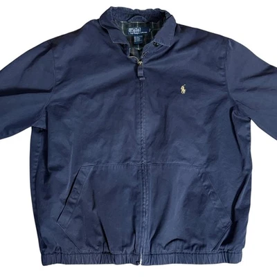 Chaqueta Polo Ralph Lauren Para Hombre Grande Azul Marino Harrington Forrada a Cuadros Algodón Foto 1 de 4