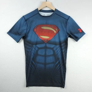 Under Armour Batman vs Superman Compression Shirt Mens Medium Blue Heatgear - Picture 1 of 10