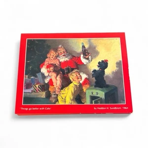 VTG 95 Coca Cola Christmas Cards 16 Haddon Sundblom Things Go Better with Coke - Picture 1 of 12