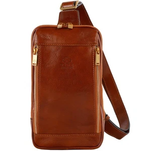 Borsa a tracolla in pelle - imbracatura, borsa messenger per uomo e donna - fatta a mano sho... - Foto 1 di 6