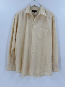 Perry Ellis Portfolio Button Down Hemd Herren 16 Large gelb Fensterscheibe kariert - Bild 1 von 19