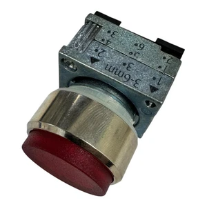 3B3501-0BA21 Siemens Metal Round Red Pushbutton Switch - Picture 1 of 2
