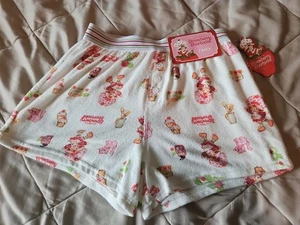 Neu mit Etikett Strawberry Shortcake Größe Small 2er-Pack weiche Schlafshorts Pyjamas weiß/grau - Bild 1 von 3