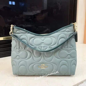 Bolso de hombro Coach Laurel nuevo con etiquetas en cuero bloqueado CZ184 - Imagen 1 de 16