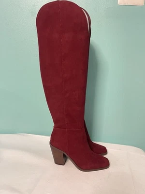 Jessica Simpson Ravyn Mujer Sobre la Rodilla Cremallera Botas Borgoña Talla 5 Foto 1 de 4