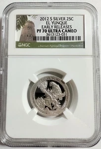 2012-S ATB EL YUNQUE Silver Quarter NGC PF70 Ultra Cameo Early Releases - Picture 1 of 4
