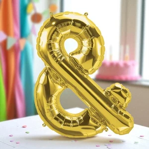 NEW Gold 16" Inch Shape Foil Balloon "&" Symbol Way To Celebrate It Brand - Picture 1 of 4