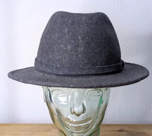Gorra/sombrero Perry Ellis Portfolio talla XL 100 % lana gris fedora para hombre carbón - Imagen 1 de 5
