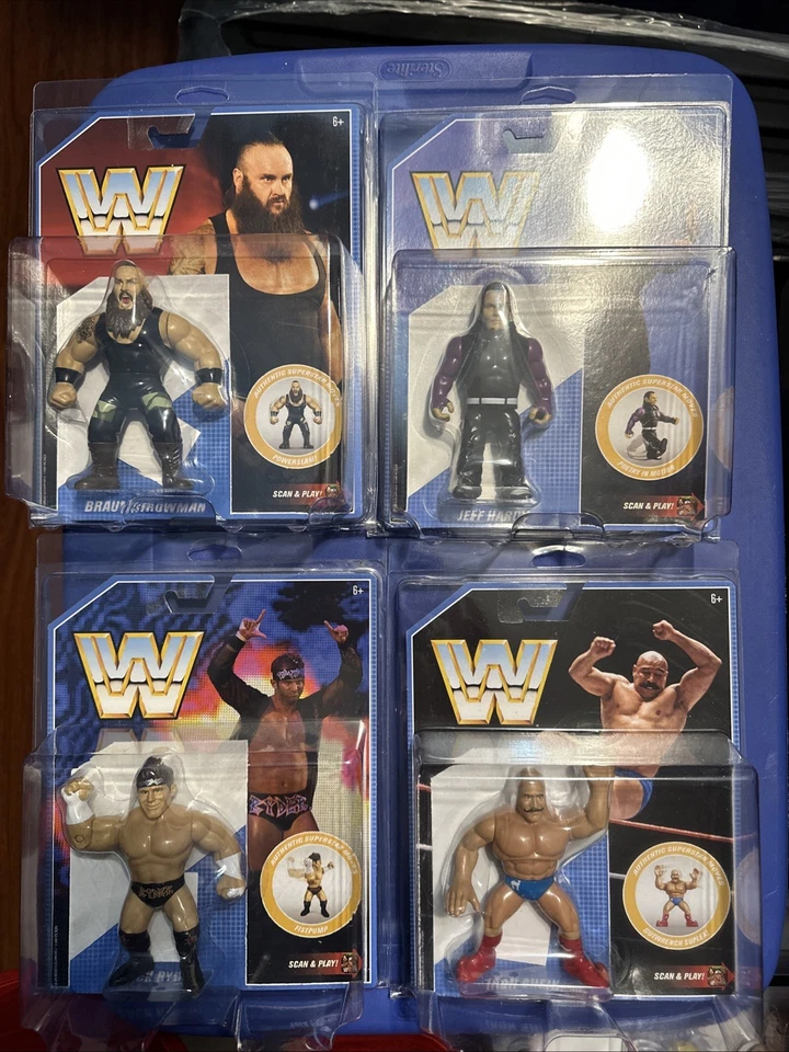 WWE Mattel RETRO Series 8 Set JEFF HARDY ZACK RYDER BRAUN STROWMAN IRON SHEIK - Image 1 of 1