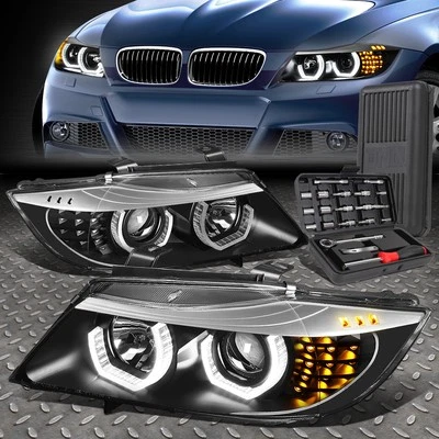 PARA BMW E90 09-12 3D LED U-HALO PROYECTOR 4 PUERTAS FAROS + JUEGO DE HERRAMIENTAS Foto 1 de 4
