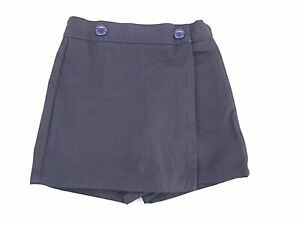 Girls R/K Navy Blue 2-Button Box Pleat Uniform Skort Sizes 3 - 16